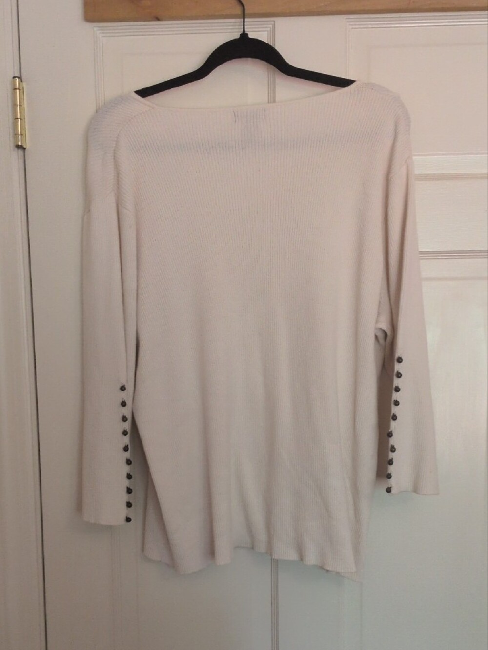 Multiples Cream Ribbed Knit Top - Picture 4 of 4